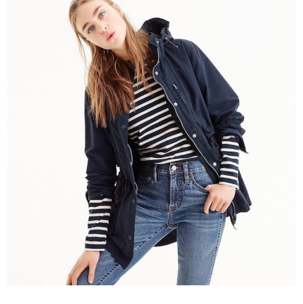 Jcrew navy raincoat